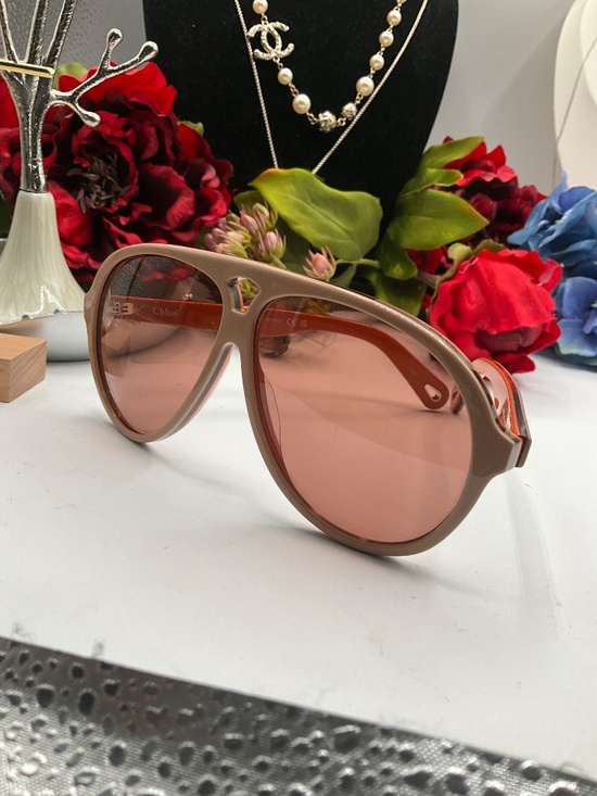 Chloe Blush Pink Frame Sunglasses with Brown Lenses main image 5